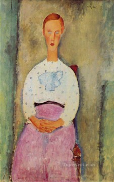  luna - Chica con blusa de lunares 1919 Amedeo Modigliani